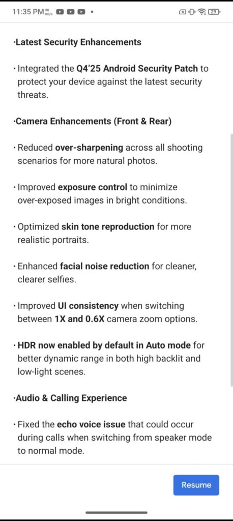 Lava Agni 4 New Security Patch Update