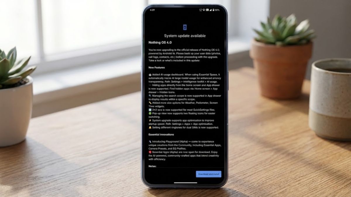 Nothing OS 4.0 Update with Android 16