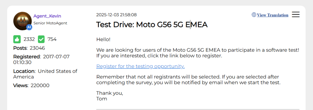 Moto G56 5G EMEA