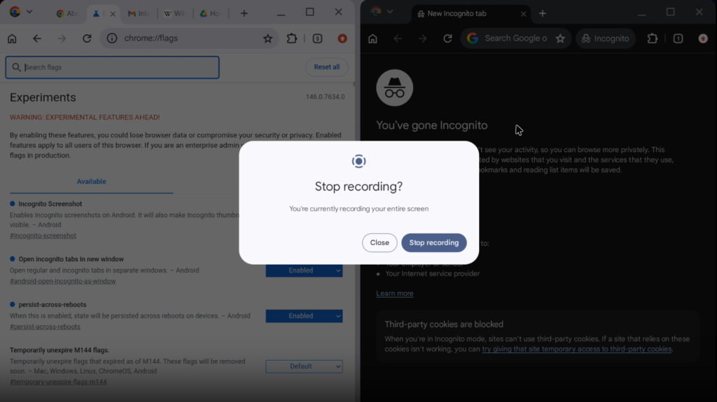 Google Aluminium OS Screen Recording