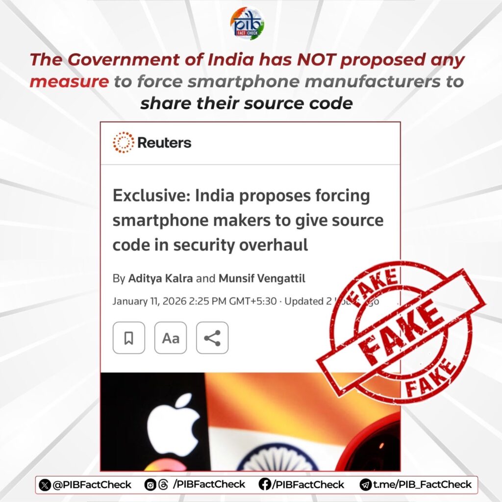 Fake News Busted: PIB Fact Check Rejects Source Code Sharing Claims