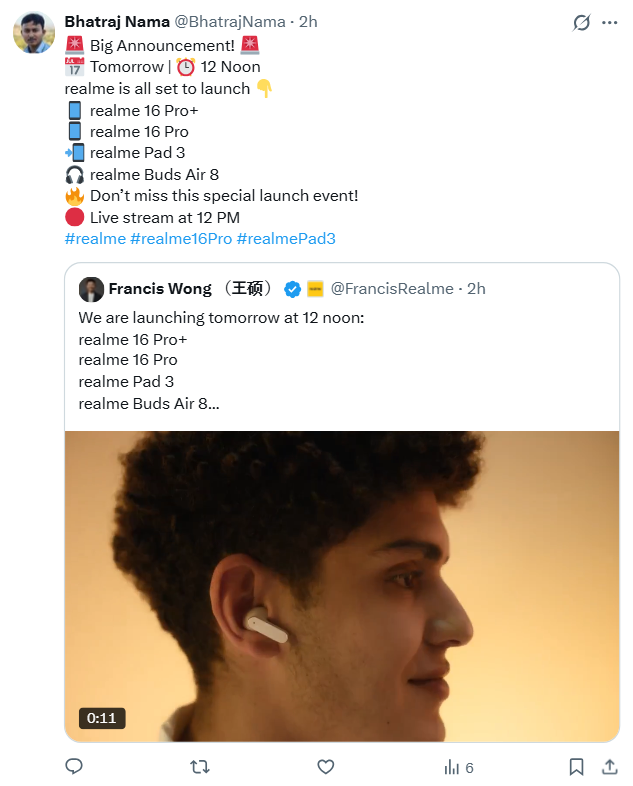 Realme Official Launch Event Screenshot