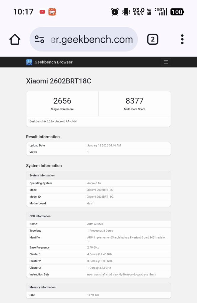 Redmi Turbo 5 Pro Geekbench Scores Explained