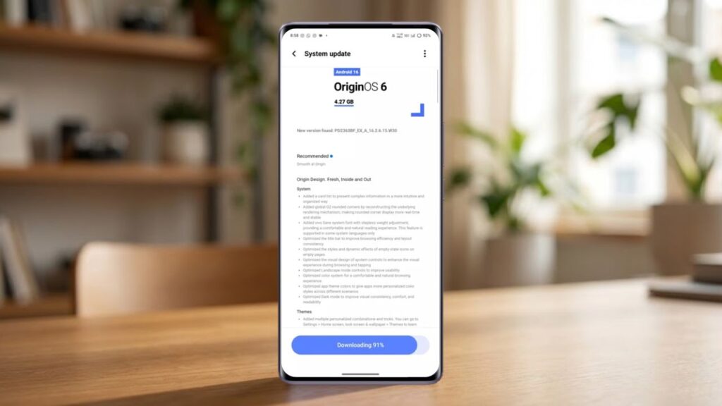 Vivo V40 Gets OriginOS 6 Android 16