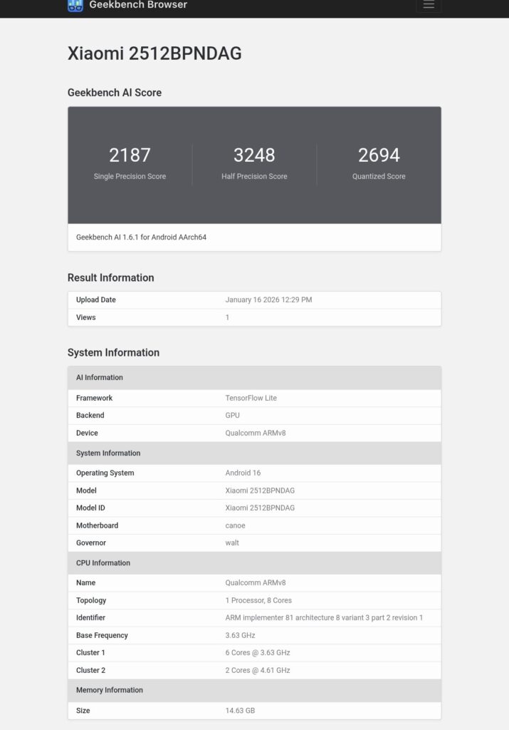 Xiaomi 17 Ultra Geekbench AI Scores Explained