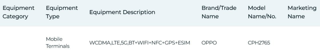Oppo Find N6 IMDA Listing
